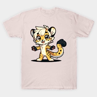 Cute Chibi Cheetah Anthro Furry Art T-Shirt